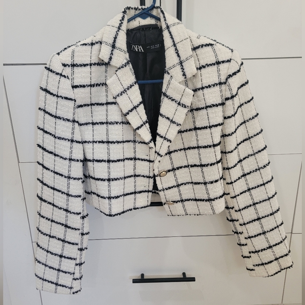 ZARA  BLACK-WHITE Jacket S